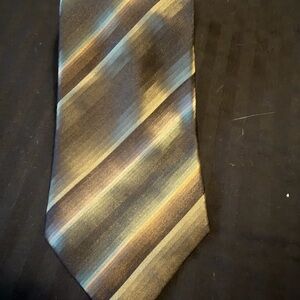 Van Heusen Olive, Gold & Teal Striped Tie